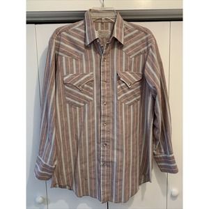 VTG H Bar C Ranchwear Mens Cowboy/Western Shirt Long‎ Tail MADE IN USA 16x33
